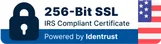 256-But SSL. IRS Compliant Certificate. Powered by Identrust